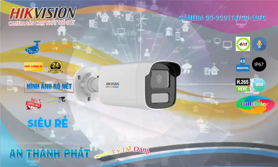 DS-2CD1T47G0-LUFC Camera  Hikvision Mẫu Đẹp