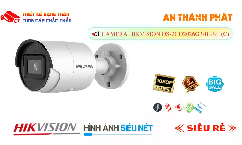 DS-2CD2026G2-IU/SL (C) sắc nét Hikvision