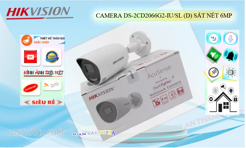 DS-2CD2066G2-IU/SL(D) Camera An Ninh Giá rẻ