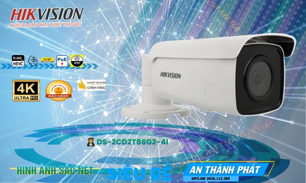 DS-2CD2T86G2-4I  Hikvision Thiết kế Đẹp