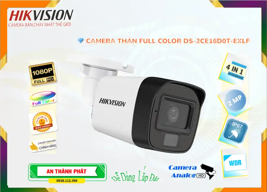 Camera  Hikvision Mẫu Đẹp DS-2CE16D0T-EXLF