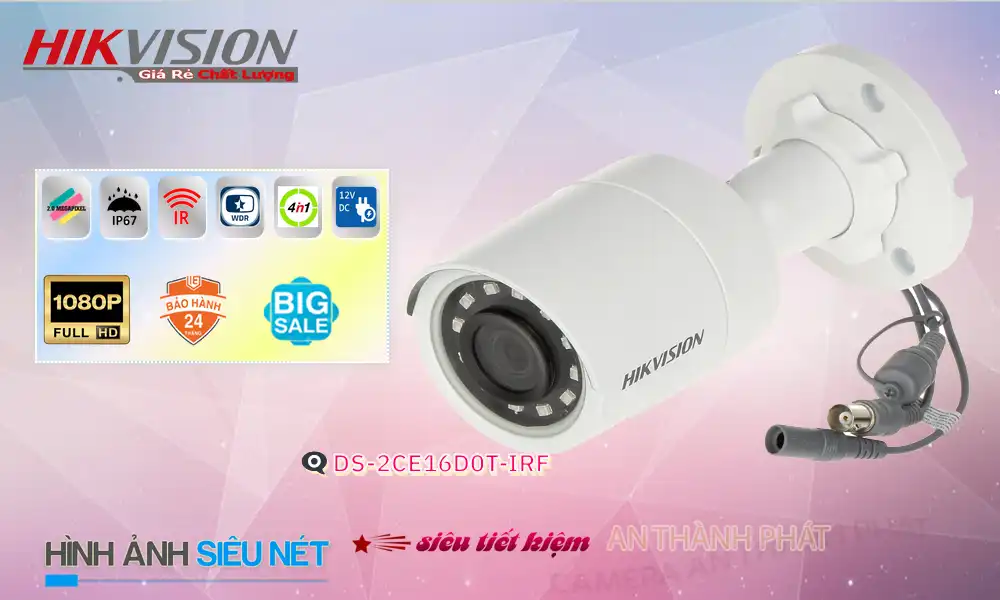 DS-2CE16D0T-IRF sắc nét Hikvision DS-2CE16D0T-IRF sắc nét Hikvision