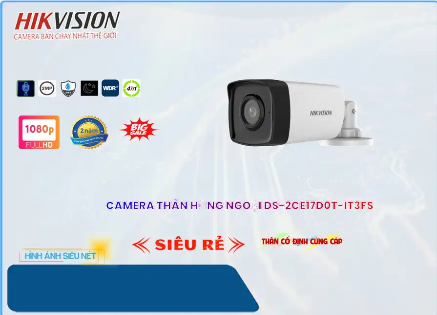 DS-2CE17D0T-IT3FS sắc nét Hikvision