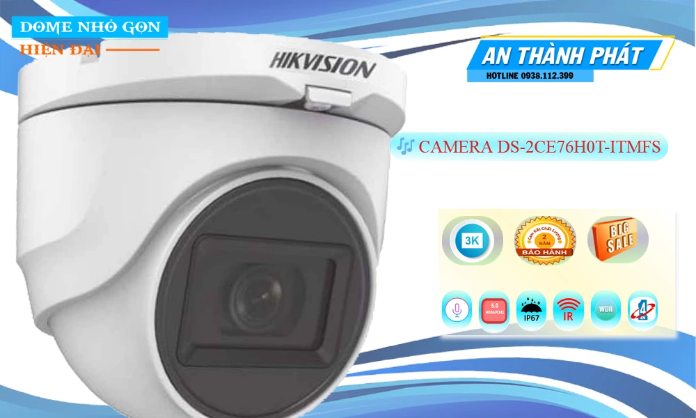 Camera HDTVI 5.0MP HIKVISION DS-2CE76H0T-ITMFS Camera HDTVI 5.0MP HIKVISION DS-2CE76H0T-ITMFS