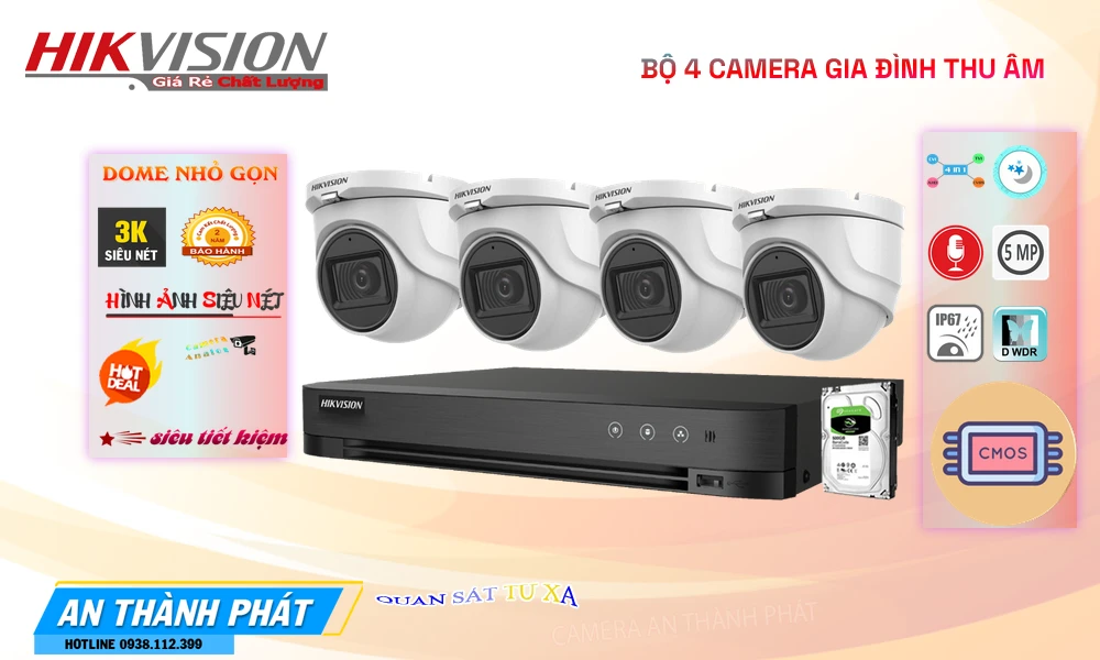 Bộ 4 Camera Gia Đình Thu âm Bộ 4 Camera Gia Đình Thu âm chuyên camera giám sát Bộ 4 Camera Gia Đình Thu âm