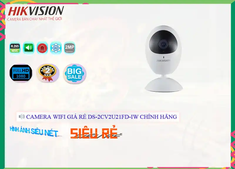 DS-2CV2U21FD-IW Camera  Hikvision Sắt Nét