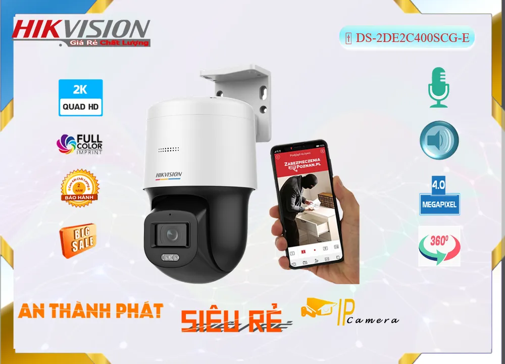 Camera An Ninh  Hikvision DS-2DE2C400SCG-E Giá rẻ