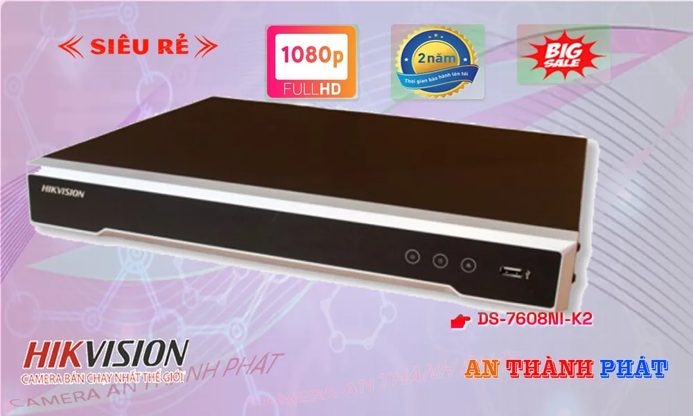 Đầu Thu KTS  Hikvision DS-7608NI-K2 Giá rẻ