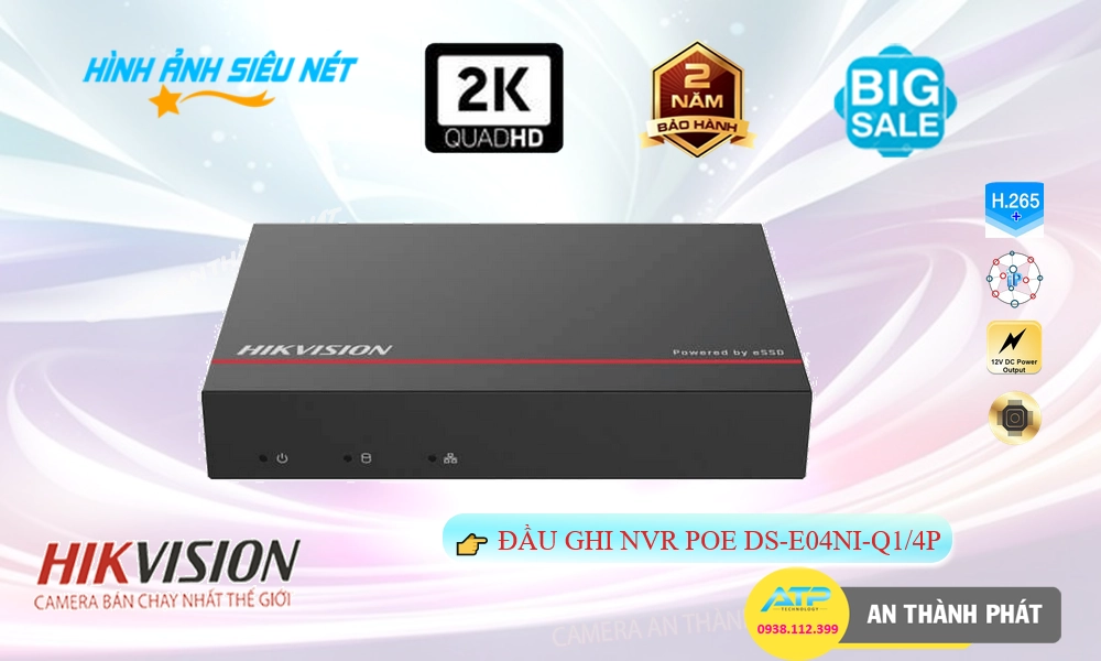 DS-E04NI-Q1/4P Sắc Nét Hikvision