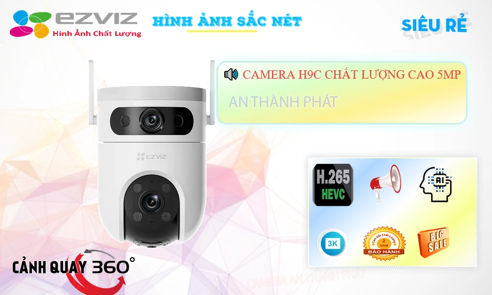 Camera Không Dây H9C (5MP+5MP) Wifi Ezviz ✲