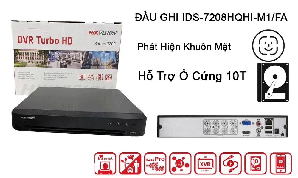 IDS-7208HQHI-M1/FA sắc nét Hikvision