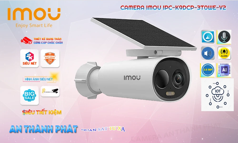 Camera Wifi Imou Giá tốt Wifi cấu Hình Cảm biến chuyển động IPC-K9DCP-3T0WE-V2 Camera Wifi Imou IPC-K9DCP-3T0WE-V2 Tích Hợp Pin Năng Lượng Mặt Trời