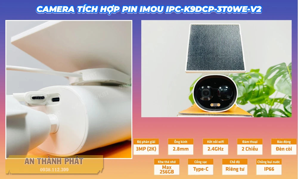Camera Wifi Imou IPC-K9DCP-3T0WE-V2 Tích Hợp Pin Năng Lượng Mặt Trời
