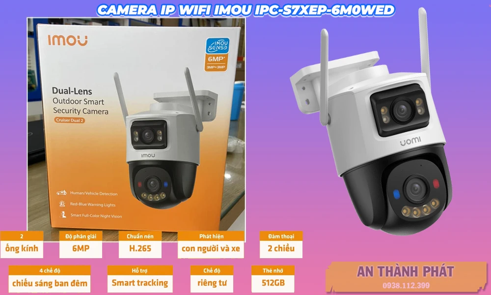 Camera IP WIFI IMOU IPC-S7XEP-6M0WED 2 Mắt  6 MP
