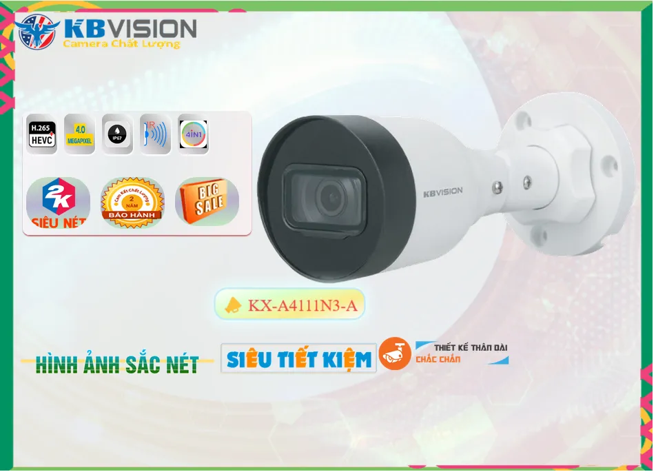 Camera IP thông số có Truyền tải hình ảnh nhanh với dung lượng thấp của công nghệ nén hình H.265+ KBvision KX-A4111N3-A Mẫu Đẹp Camera IP thông số có Truyền tải hình ảnh nhanh với dung lượng thấp của công nghệ nén hình H.265+ KBvision KX-A4111N3-A Mẫu Đẹp