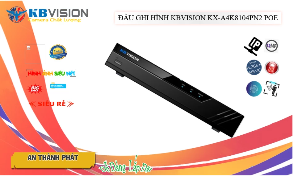 KX-A4K8104PN2Thiết Bị Ghi Hình Thiết kế Đẹp  KBvision