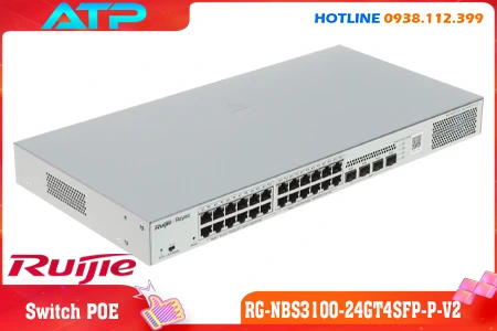 Switch RG-NBS3100-24GT4SFP-P-V2, Bộ chia mạng RG-NBS3100-24GT4SFP-P-V2, Switch Ruijie RG-NBS3100-24GT4SFP-P-V2, Switch 24 poe RG-NBS3100-24GT4SFP-P-V2, RG-NBS3100-24GT4SFP-P-V2, Switch chính hãng, Switch 