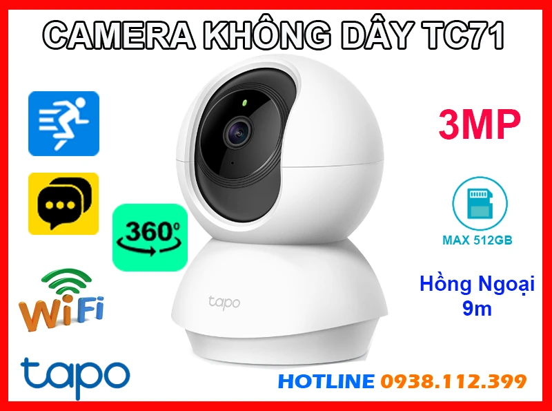 Camera IP Wifi Không Dây Tapo TC71 (3MP), lắp đặt camera Tapo TC71, camera quan sát Tapo TC71, lắp camera Tapo TC71 giá rẻ, camera không dây Tapo TC71, camera Tapo TC71 chính hãng, mua camera Tapo TC71 giá rẻ, Tapo TC71, camera Tapo TC71, TC71, camera quay xoay Tapo TC71,