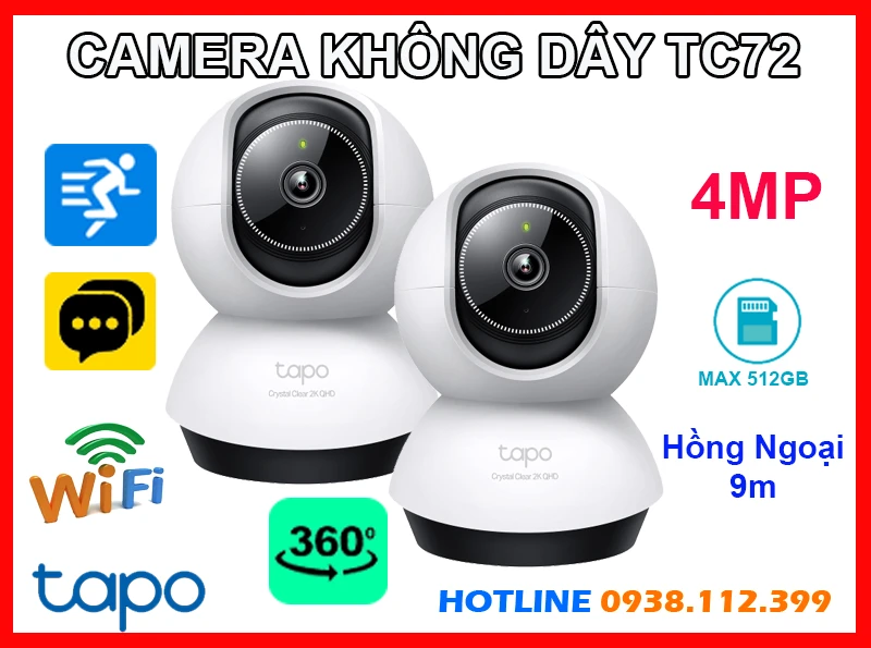Camera IP Wifi Không Dây Tapo TC72 (4MP), lắp đặt camera Tapo TC72, camera quan sát Tapo TC72, lắp camera Tapo TC72 giá rẻ, camera Tapo TC72 chính hãng, camera Tapo TC72 giá rẻ, camera quay xoay Tapo TC72, camera trong nhà Tapo TC72, Tapo TC72, camera Tapo TC72, TC72,