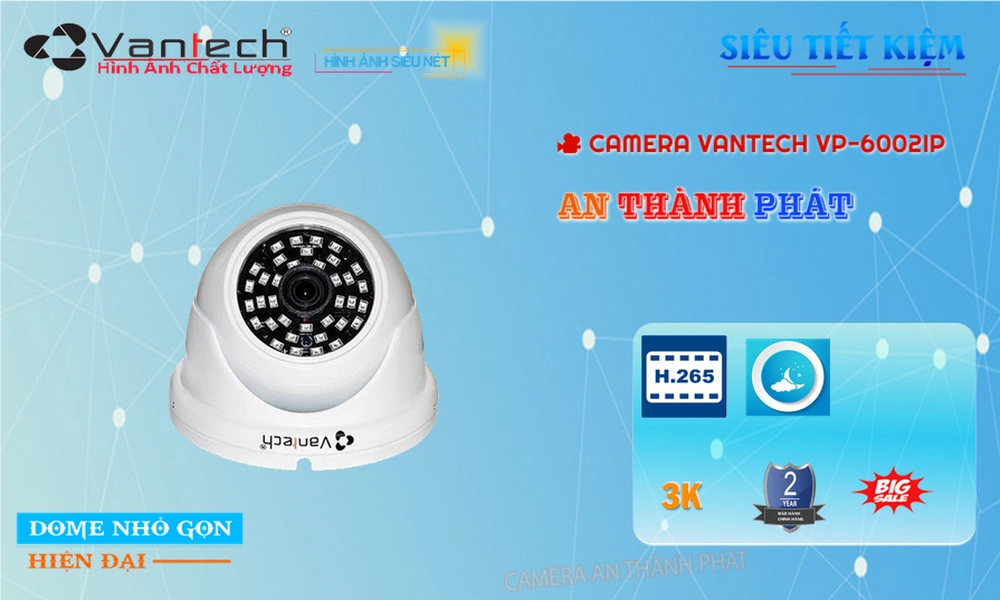 VP-6002IP Ip POE Sắc Nét Camera Giám Sát Chức Năng Cao Cấp