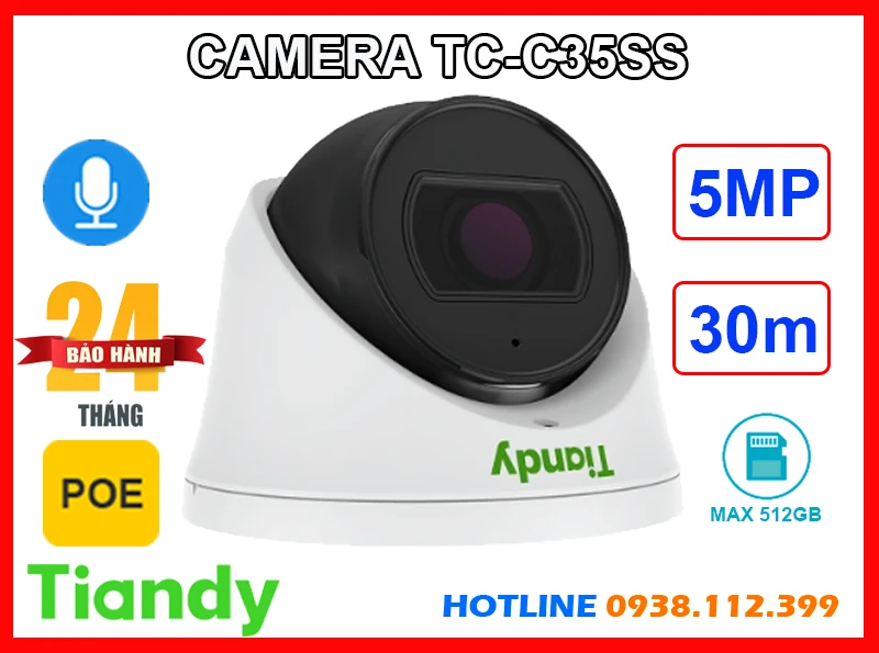 Camera TIANDY TC-C35SS (5MP), camera quan sát TIANDY TC-C35SS, camera giám sát TIANDY TC-C35SS, lắp camera TIANDY TC-C35SS giá rẻ, camera chính hãng TIANDY TC-C35SS, camera TIANDY TC-C35SS giá rẻ, camera ghi âm TIANDY TC-C35SS, camera IP dome trong nhà TIANDY TC-C35SS,