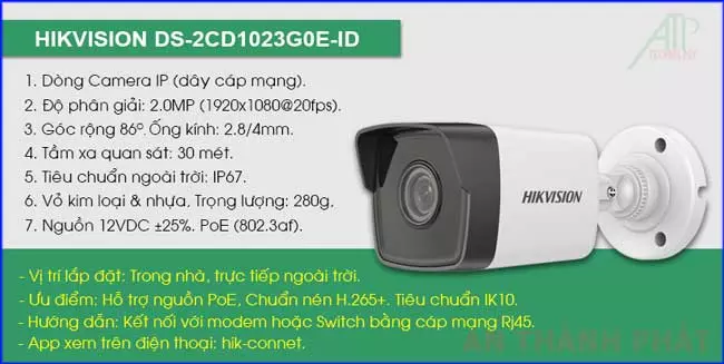 Camera IP HIKVISION DS 2CD1023G0E ID