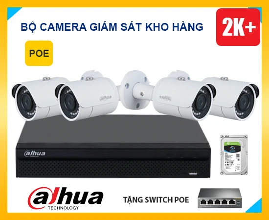 Lắp Bộ Camera Giám Sát Kho Hàng, bộ camera IP cho kho hàng, lắp camera kho hàng 2K, trọn bộ camera IP quan sát kho hàng, lắp đặt camera kho hàng giá rẻ