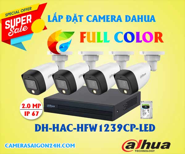  Camera Full Color Dahua DH-HAC-HFW1239CP-LED là dòng camera quan sát có độ phân giải 2.0MP tích hợp công nghệ Full Color giám sát ban đêm có màu sắc, tiêu chuẩn bảo vệ IP 67. Lắp camera Full Color Dahua liên hệ công ty An Thành Phát thông qua hotline 0938 112 399