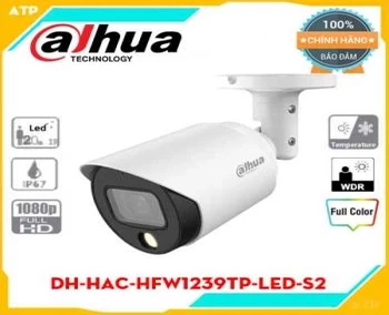  camera HDCVI 2MP Full Color DAHUA DH-HAC-HFW1239TP-LED-S2 giá rẻ, chính hãng. Nhìn xa 20m, vỏ kim loại. Chuẩn chống nước IP67,camera có màu vào ban đêm 
