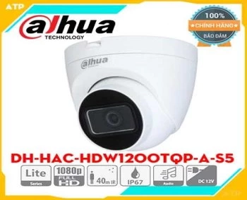  Camera 2.0 Megapixel DAHUA DH-HAC-HDW1200TQP-A-S5. – Camera thế hệ S5 hỗ trợ HDCVI/HDTVI/AHD/ANALOG, tích hợp OSD – Độ phân giải 2MP kích thước 1/2.7,Tích hợp Mic ghi âm 