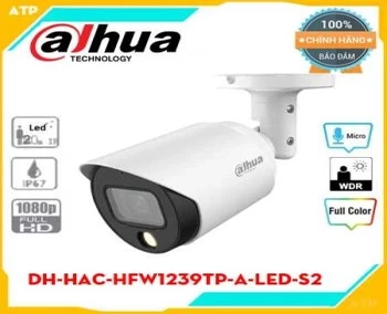  Bán camera HDCVI 2MP Full Color DAHUA DH-HAC-HFW1239TP-A-LED-S2 giá rẻ. Tích hợp đèn LED trợ sáng 20m. Chuẩn chống nước IP67.chính hãng. Nhìn xa 20m, vỏ kim loại. Chuẩn chống nước IP67.