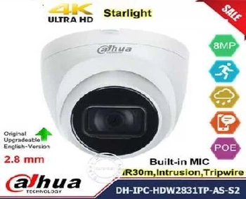 Lắp camera wifi giá rẻ DH-IPC-HDW2831TP-AS-S2,camera giám sát, camera quan sát, Camera IP Dome 8.0MP DH-IPC-HDW2831TP-AS-S2