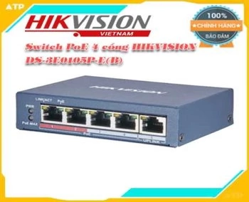 Switch PoE 4 cổng HIKVISION DS-3E0105P-E(B)