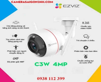Lắp camera wifi giá rẻ Camera  wifi EZVIZ C3W  4Mp,Camera Ezviz C3W 4MP Color Night Pro,lắp camera wifi ezviz  C3W,camera wifi ezviz  C3W chính hãng,lắp đặt camera giá rẻ  C3W