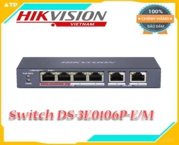 Switch PoE DS-3E0106P-E/M HIKVISION ,Switch PoE DS-3E0106P-E/M ,Switch DS-3E0106P-E/M