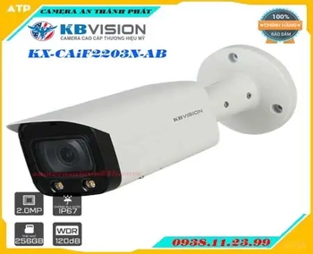  KX-CAiF2203N-AB Camera FULL COLOR KBVISION, Camera quan sat KBVISION KX-CAiF2203N-ABM , Độ phân giải 2MP 25/30fps@1080P (1920 x 1080),Chuẩn nén hình ảnh: H.265+ và H.264+,Công nghệ Full-Color với độ nhạy sáng 0.0015 Lux@F1.0,Chống ngược sáng WDR(120dB),Hỗ trợ đèn LED trợ sáng lên đến 30m,hế độ Ngày Đêm ICR, chống nhiễu hình ảnh 3DNR, Tự động cân bằng trắng AWB, Tự động bù sáng AGC, Chống ngược sáng BLC,Chức năng thông minh: Tripwire, Intrusion (phân biệt người và xe), SMD Plus,Sản phẩm phù hợp cho các công trình dự án nhỏ,thích hợp cho văn phòng,siêu thị,cửa hàng,văn phòng,siêu thị,...