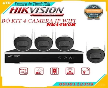  Bộ Kit Camera IP Hikvision là giải pháp nhanh gọn và tiện ích dành cho hộ gia đình, cửa hàng, văn phòng, nhà xưởng, khách sạn,…. Với 4 camera quan sát chất lượng hình ảnh sắc nét Full HD kết nối Wifi. Hỗ trợ phần mềm quản lý Hik-Connect hoàn toàn miễn phí. Trọn bộ Kit NK44W0H(D) có trọng lượng dưới 7kg.