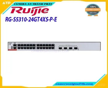  RG-S5310-24GT4XS-P-E cung cấp chế độ PoE tự động và chế độ PoE tiết kiệm năng lượng để đáp ứng nhu cầu của người dùng.RG-S5310-24GT4XS-P-E hỗ ​​trợ mạng LAN mở rộng ảo (VXLAN), cho phép người dùng xây dựng mạng L2 logic trên mạng L3 thông qua nâng cấp phần mềm. 24 cổng GE RJ45 + 4 cổng 10GE SFP+. Hỗ trợ 24 cổng GE RJ45 PoE/PoE+, Hỗ trợ 4 cổng 10GE SFP+. Tốc độ chuyển mạch: 336 Gbps/3.36 Tbps,Tốc độ chuyển gói tin: 95.23 Mpps/126 Mpps