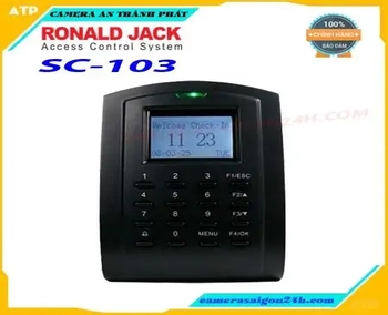  MÁY CHẤM CÔNG THẺ CẢM ỨNG RONALD JACK SC-103 là hệ thống chuyên nghiệp sự kết hợp giữa sản phẩm phần cứng nhập khẩu từ nước ngoài và phần mềm chấm công tiếng Việt (TAS2008,TAS2010 hoặc TasOne2010). MÁY CHẤM CÔNG THẺ CẢM ỨNG RONALD JACK SC-103 là máy chấm công bằng thẻ từ cảm ứng dùng để quản lý thời gian làm việc và tự động chấm công cho nhân viên. Máy sử dụng chip xử lý Intel 64bit của Mỹ và có khả năng lưu trữ lên tới 30,000 thẻ 50,000 lần chấm công, ngoài ra máy còn có khả năng tích hợp được với hệ thống access control để kiểm soát cửa ra vào.