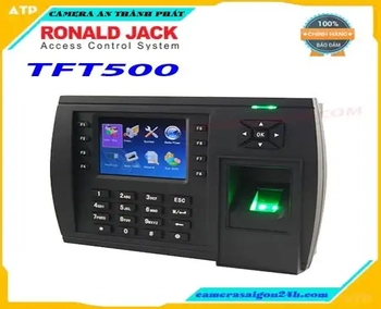  MÁY CHẤM CÔNG RONALD JACK TFT500 có màn hình lớn LCD màu TFT 3.5 inch hiện rõ tên nhân viên . Máy chấm công  có chức năng nhập tên nhân viên trực tiếp trên máy chấm công.  MÁY CHẤM CÔNG RONALD JACK TFT500 có dung lương 10.000 vân tay, 100000 chấm công.