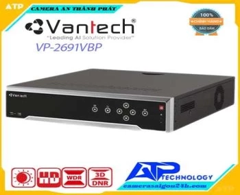  Đầu ghi hình camera IP 32 kênh VANTECH VP-N32883H4 Kết nối tối đa 32 camera IP độ phân giải tối đa 8.0MP. Băng thông đầu vào/ra tối đa 256Mbps/320Mbps. Chuẩn nén: H.265+/H.265/H.264+/H.264. Độ phân giải hiển thị, ghi hình và xem lại: 4K (3840 x 2160). Hỗ trợ 1 cổng HDMI và 1 cổng VGA hiển thị độc lập. Hỗ trợ 4 HDD, dung lượng tối đa 6TB. Tính năng cảnh báo xâm nhập bằng đường kẻ ngang và khoanh vùng khu vực. Tìm kiếm & phát lại thông minh trên khu vực lựa chọn của từng kênh
