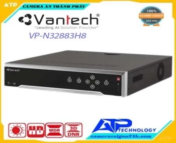  Đầu ghi hình camera IP 32 kênh VANTECH VP-N32883H8 Kết nối tối đa 32 camera IP độ phân giải tối đa 8.0MP. Băng thông đầu vào/ra tối đa 256Mbps/320Mbps. Chuẩn nén: H.265+/H.265/H.264+/H.264. Độ phân giải hiển thị, ghi hình và xem lại: 4K (3840 x 2160). Hỗ trợ 1 cổng HDMI và 1 cổng VGA hiển thị độc lập. Hỗ trợ 8 HDD, dung lượng tối đa 6TB. Tính năng cảnh báo xâm nhập bằng đường kẻ ngang và khoanh vùng khu vực. Tìm kiếm & phát lại thông minh trên khu vực lựa chọn của từng kênh.