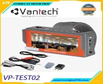  Thiết bị kiểm tra camera VANTECH VP-TEST02  Display: 4.3 inch color LCD. Support AHD/ TVI/ Analog camera. Video System Input: PAL/ NTSC. Video Resolution Supported: 1080P/ 960P/ 720P/ D1… Support input Audio signal and play on the internal speaker. Support DC Power for Camera. Rechargeable Lithium Battery and Power Supply for Charging