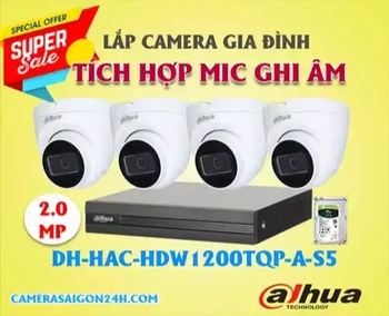  Lắp bộ 4 camera DH-HAC-HDW1200TQP-A-S5 tích hợp mic ghi âm chống ồn, có hỗ trợ OSD ,hồng ngoại ban đêm rõ nét lên đến 40M, liên hệ đến hotline 0938 112 399 để được An Thành Phát tư vấn chi tiết nhé!