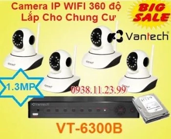  Lắp Camera IP WIFI Xoay 360 độ cho Chung Cư là camera VT-6300B IP WIFI xoay 360 độ tiết kiệm chi phí đi dây và công lắp đặt , Camera