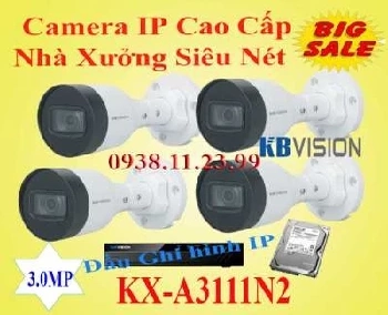  lắp camera quan sát IP Cao Cấp Nhà Xưởng Siêu Nét là dòng camera KBVISION thương hiệu mỹ KX-a3111N2 , KX-3111N2 độ phân giải siêu nét 3.0MP , 3011N chuyên dùng nhà xưởng kho xưởng giá rẻ 
