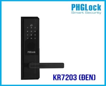 Khóa mã số PHGLock KR7203 màu đen,Bán Khóa cửa điện tử cho nhà phố PHGLOCK KR7203 (Đen),Khóa cửa điện tử PHGLock FP5293 (Đen),Khóa mã số căn hộ PHG KR7203(ĐEN)