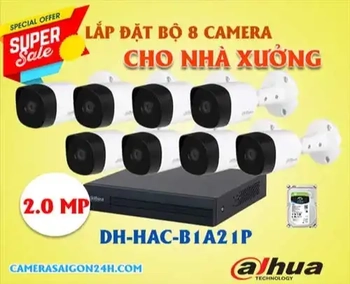  Lắp bộ 8 camera Dahua DH-HAC-B1A21P giá rẻ cam kết 100% chính hãng, chế độ bảo hành thiết bị 24 tháng, bao công lắp đặt tận nơi, tặng kèm phụ kiện lắp đặt camera DH-HAC-B1A21P.