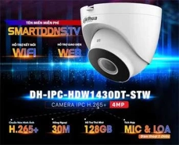  DAHUA DH-IPC-HDW1430DT-STW là dòng sản phẩm Camera quan sát IP thiết kế nhỏ gọn nhẹ, độ phân giải cao 4.0megapixel, tầm quan sát xa 30m với công nghệ hồng ngoại thông minh cùng các tính năng thông minh khác. Hoạt động rất dễ dàng qua thiết bị di động (Android/iOS), cho phép người dùng hoạt động thoải mái.